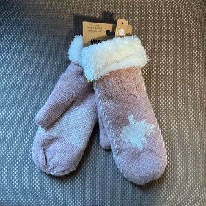 WarmLite Light Pink Sherpa Lined Mittens